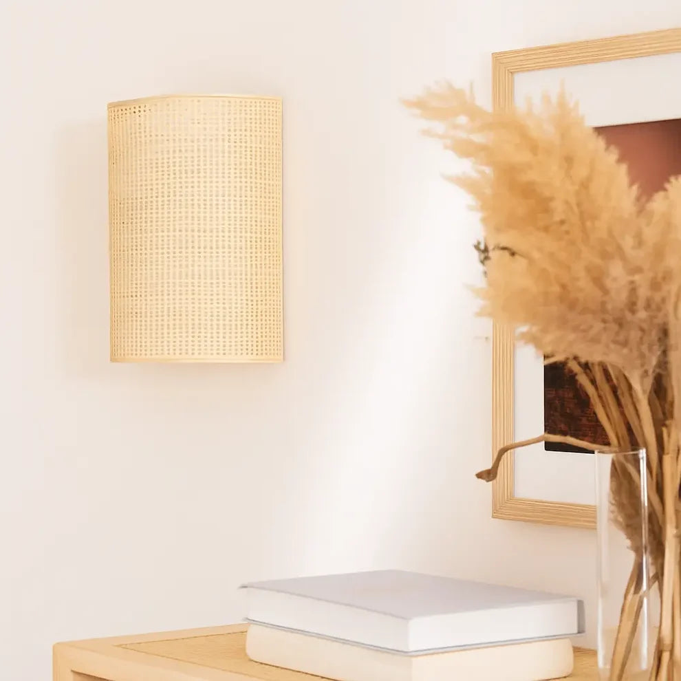 Applique Murale Rotin Naturel Style Bohème & Scandinave