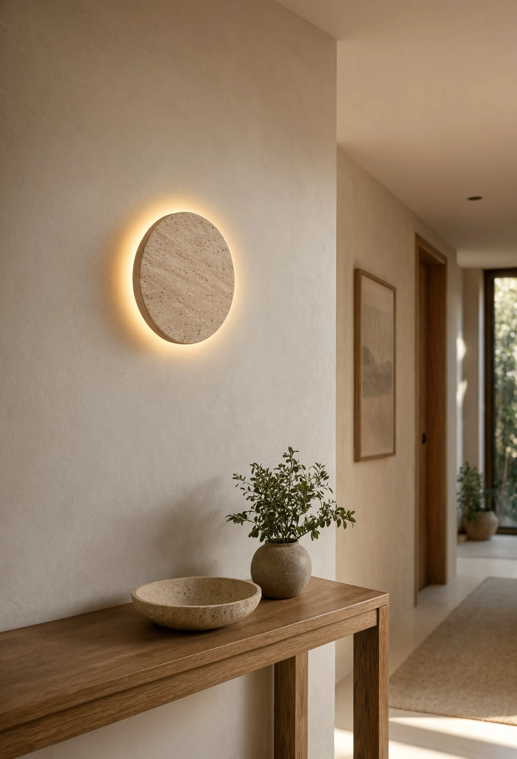 Applique Murale Ronde Pierre Naturelle Design Épuré