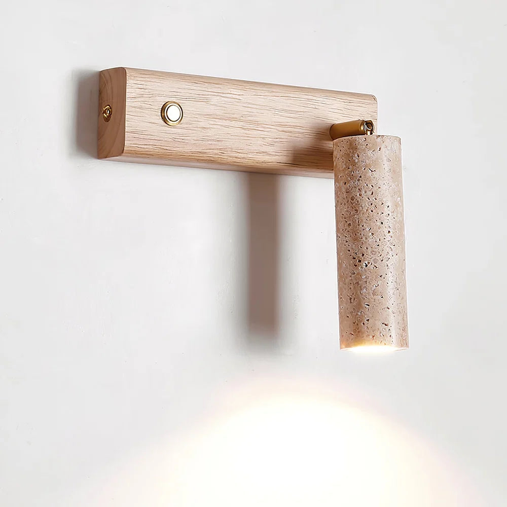 Applique Murale Cylindrique en Travertin