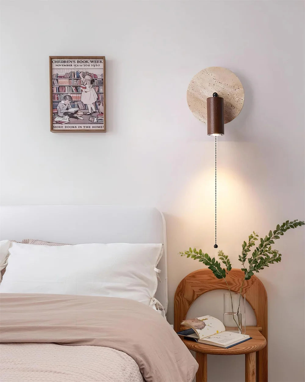 Applique Murale Travertin Ronde Style Vintage