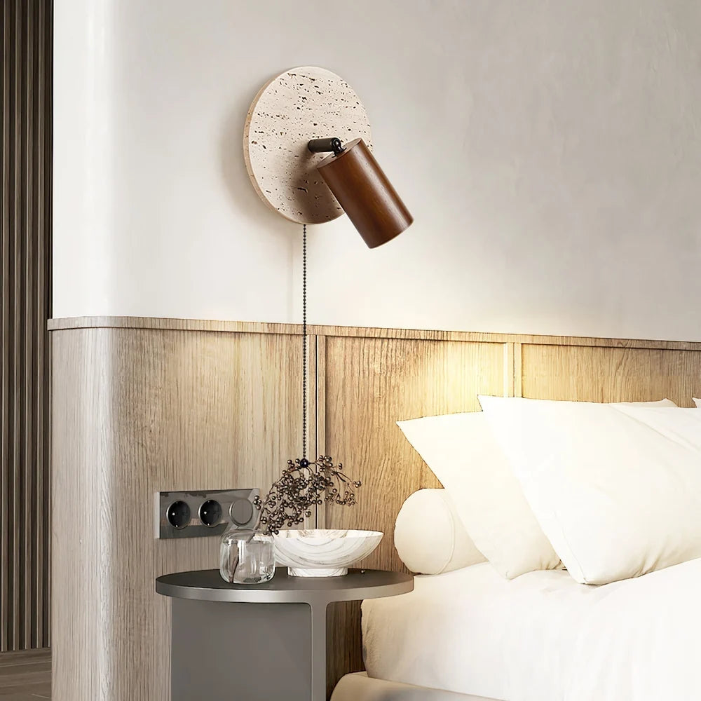 Applique Murale Travertin Ronde Style Vintage