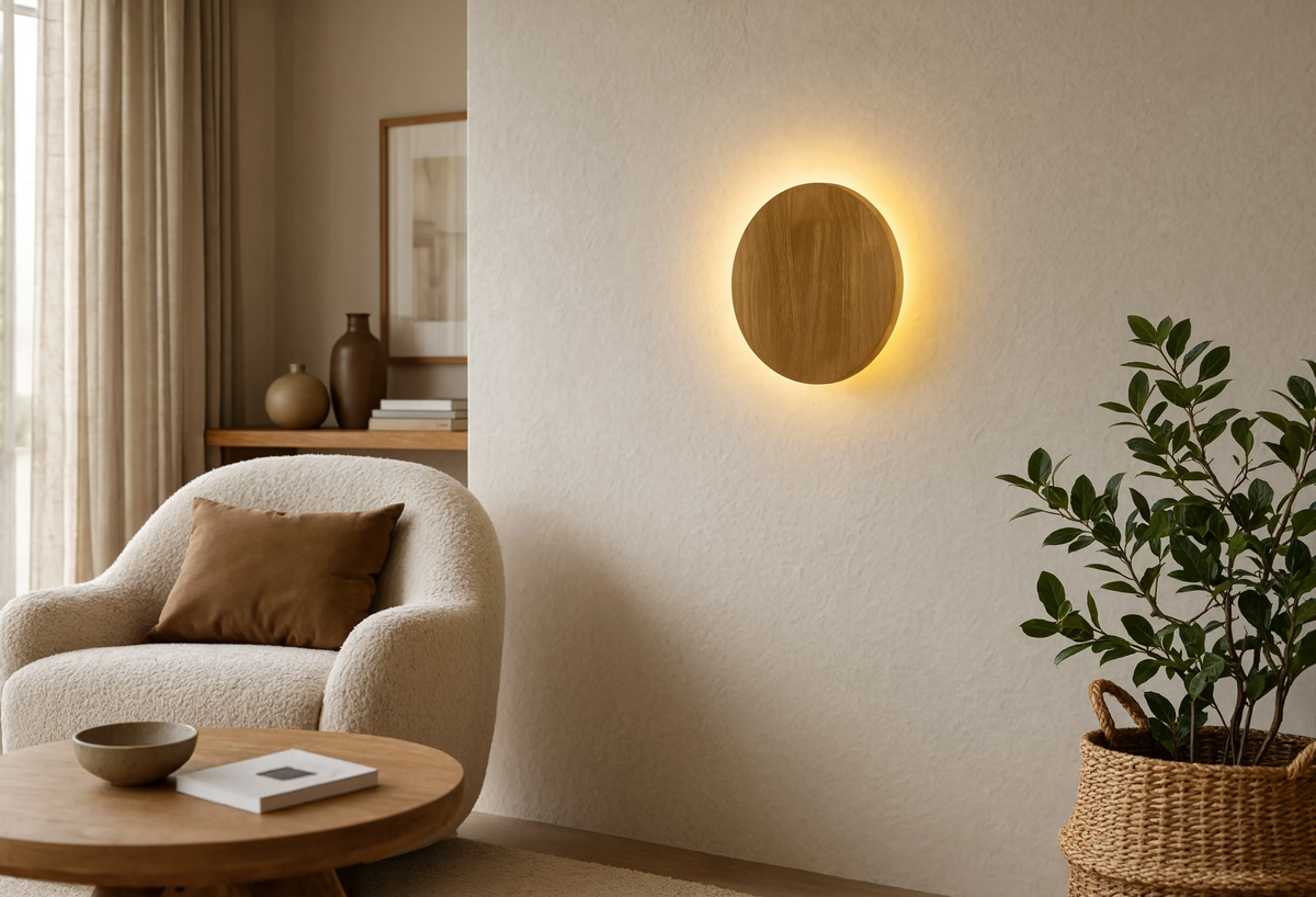 Applique Murale Ronde en Bois