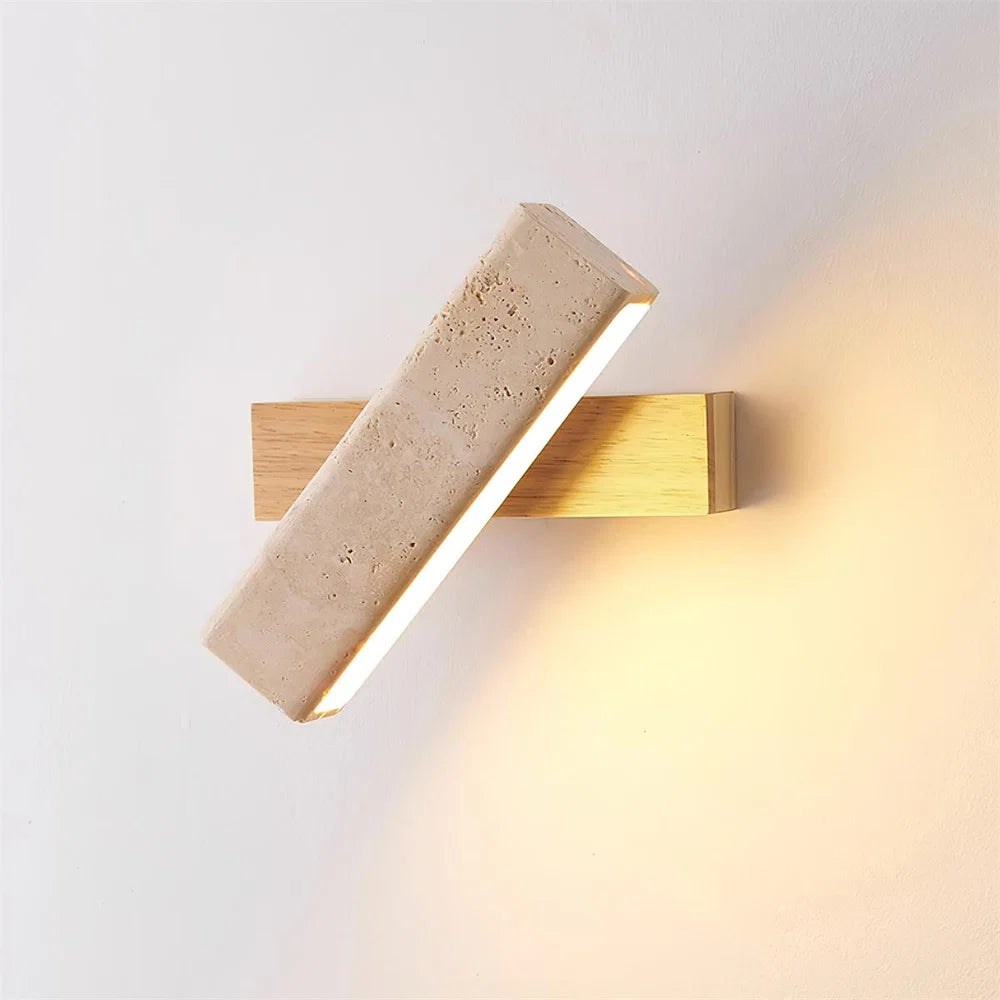 Applique Rotative Minimaliste Bois Travertin