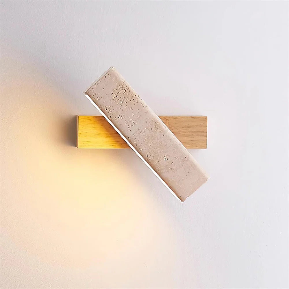 Applique Rotative Minimaliste Bois Travertin