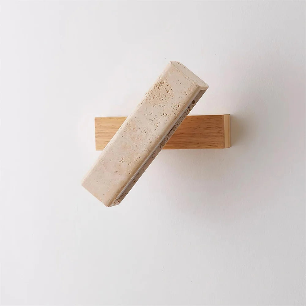 Applique Rotative Minimaliste Bois Travertin