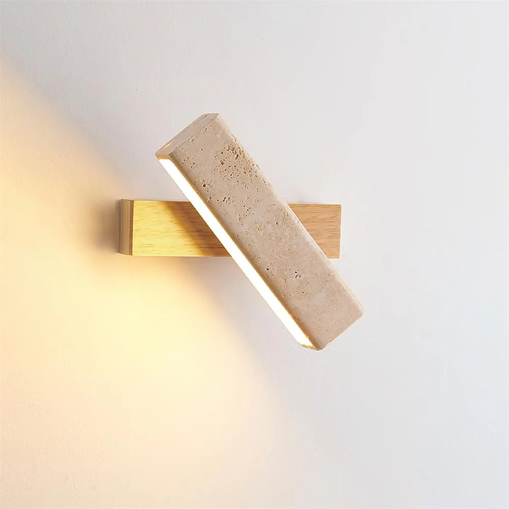 Applique Rotative Minimaliste Bois Travertin