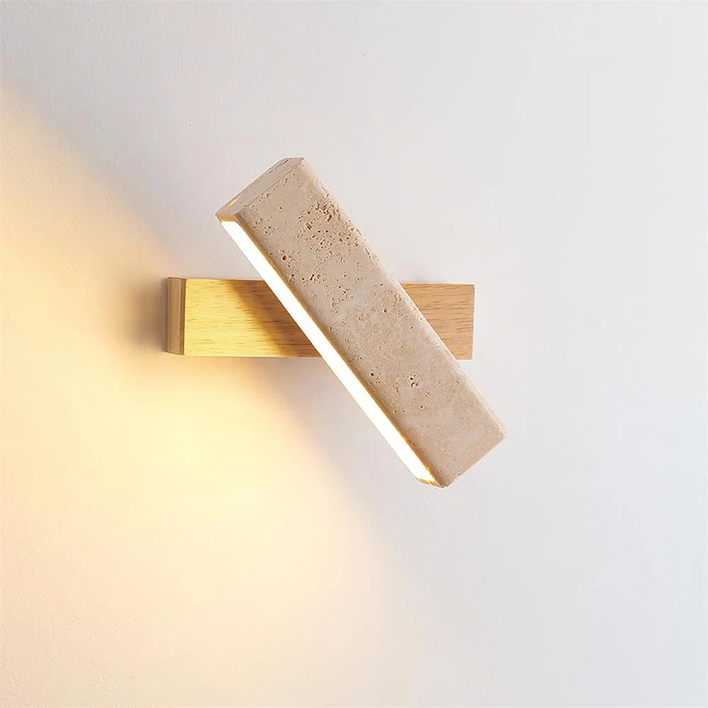 Applique Rotative Minimaliste Bois Travertin