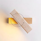 Applique Rotative Minimaliste Bois Travertin