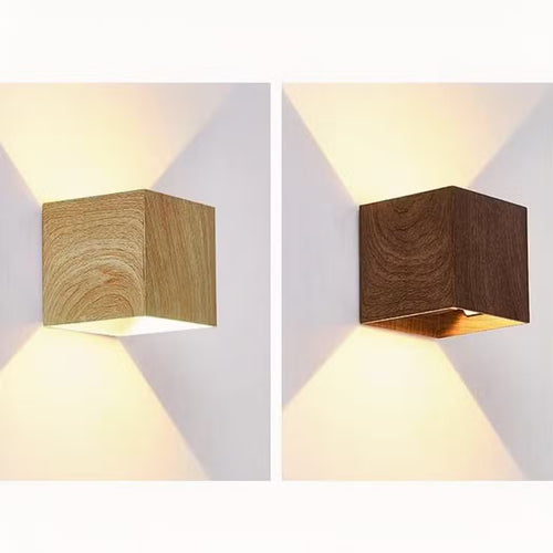 Applique Murale Carrée Imitation Bois Style Scandinave