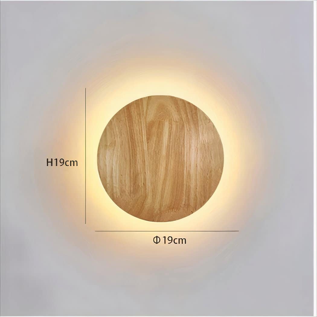Applique Murale Ronde en Bois