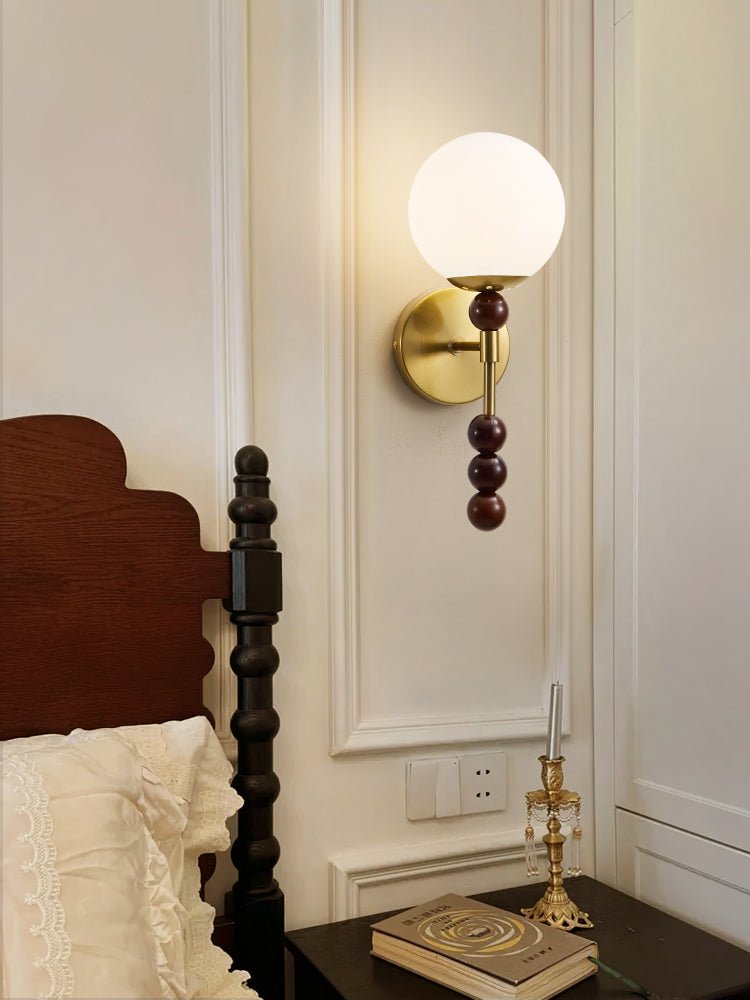 Colette Applique Murale Globe Bois Verre mySite