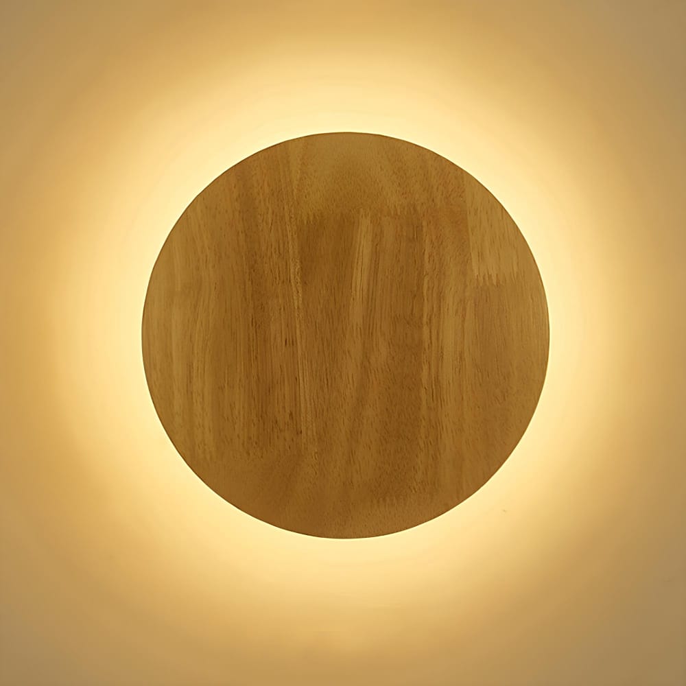 Applique Murale Ronde en Bois