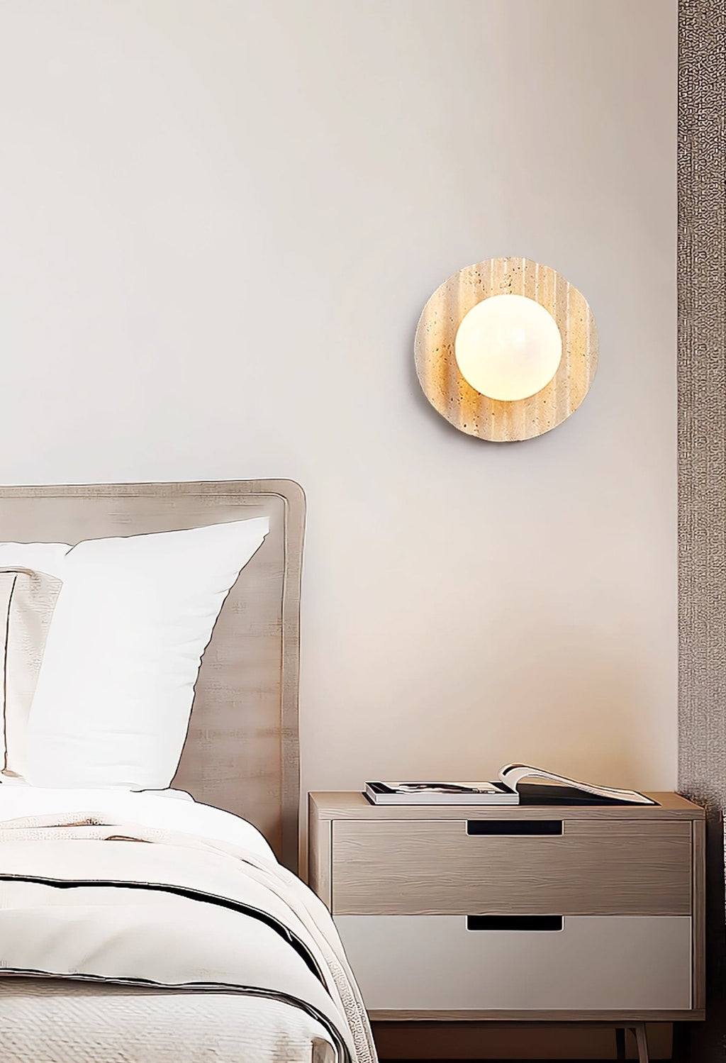 Applique Circulaire Travertin Naturel