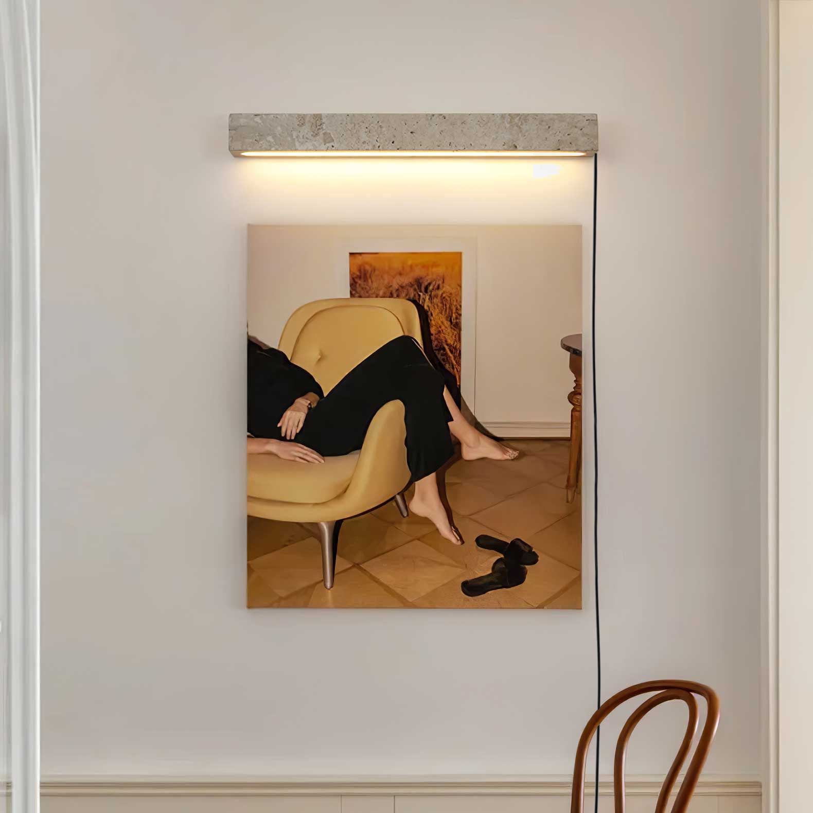 Applique Murale à Brancher Travertin Éclairage Minimaliste